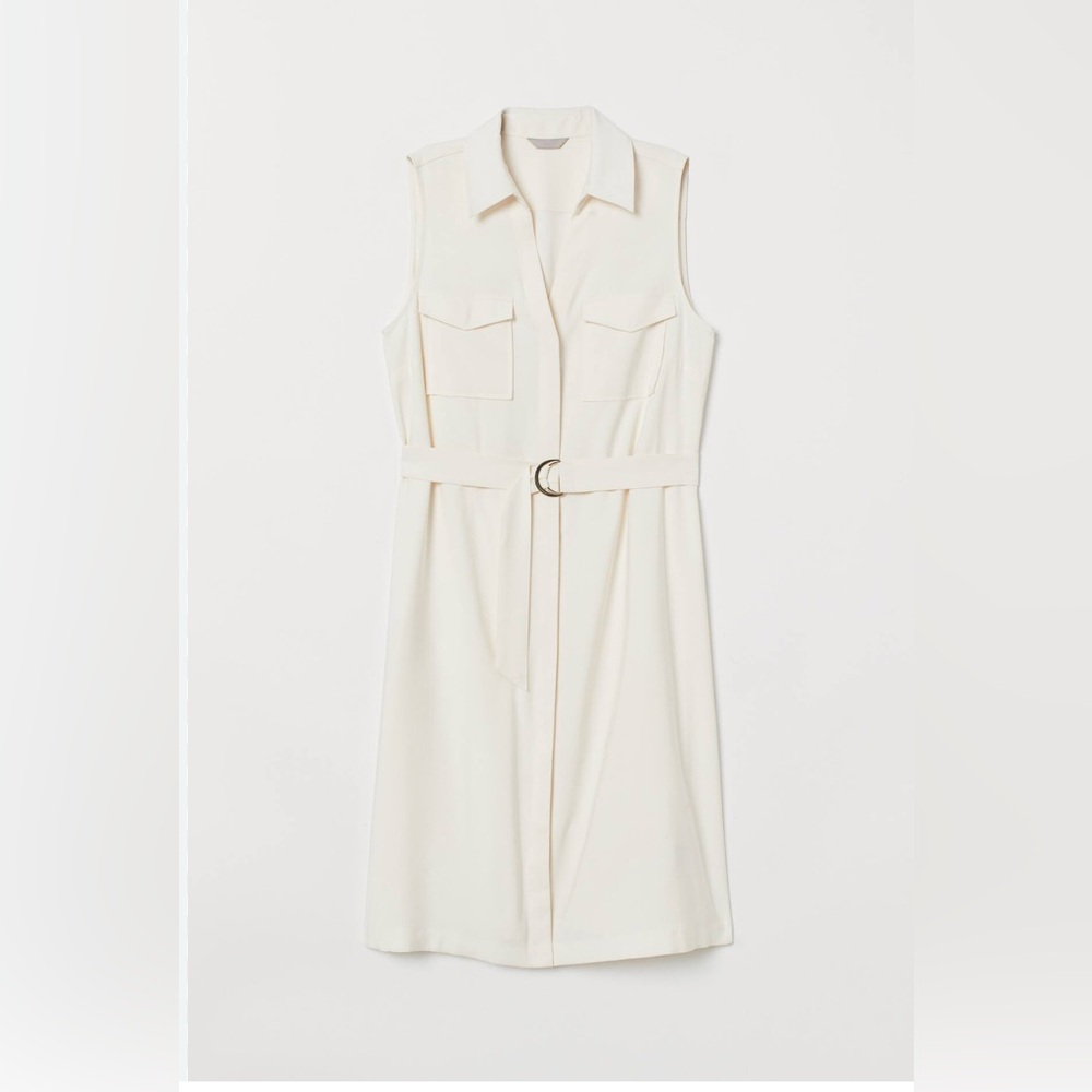 Express Cream Knee Length Dress